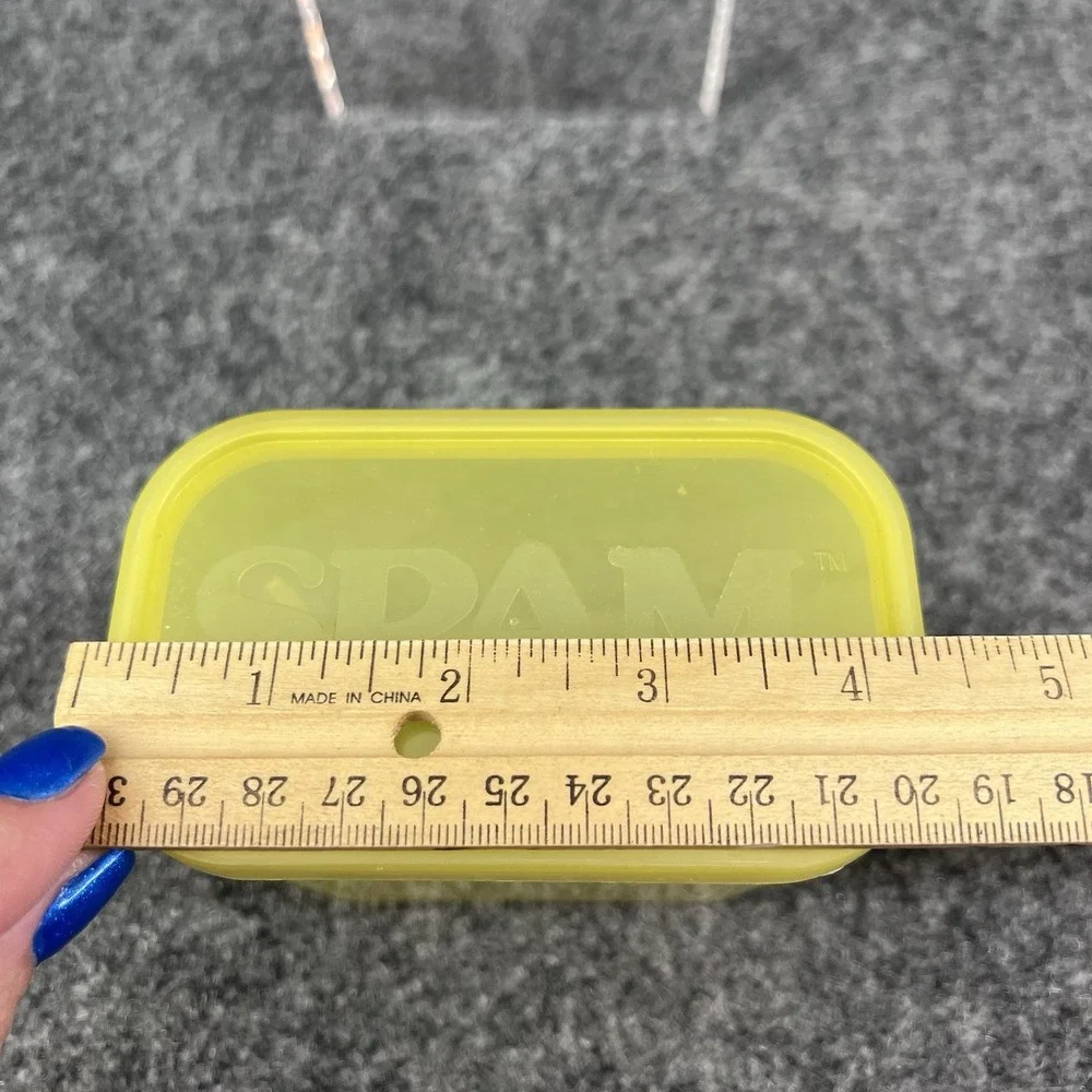 Vintage Spam Hormel Storage Keeper Yellow Container Made In USA Reusable